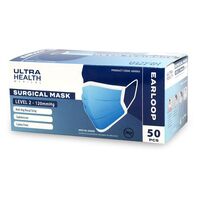 Ultra Health Surgical Masks Level 2 with Ear Loops 50 Pcs 600003